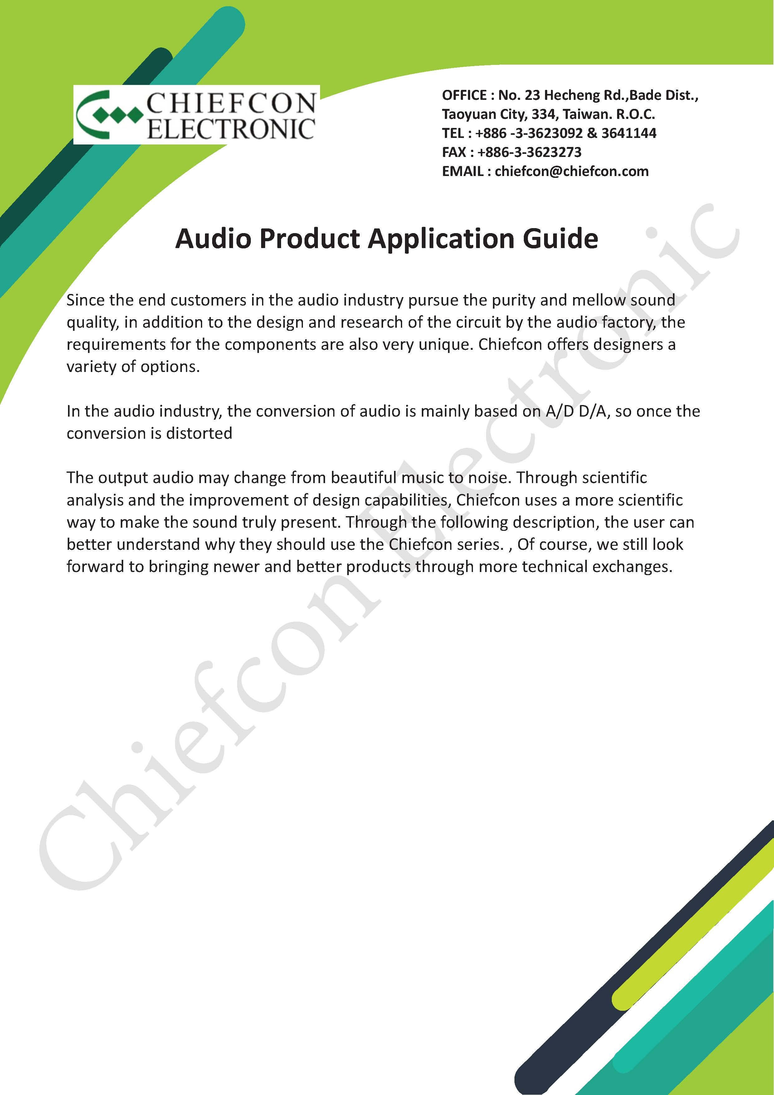 Audio Product Application Guide